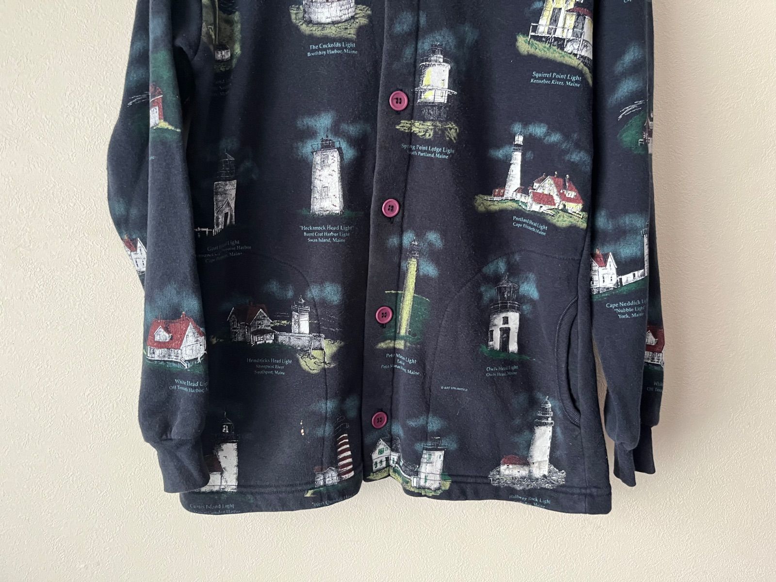 Art Sweat】USA製 90s Art Unlimited スウェットカーディガン - メルカリ