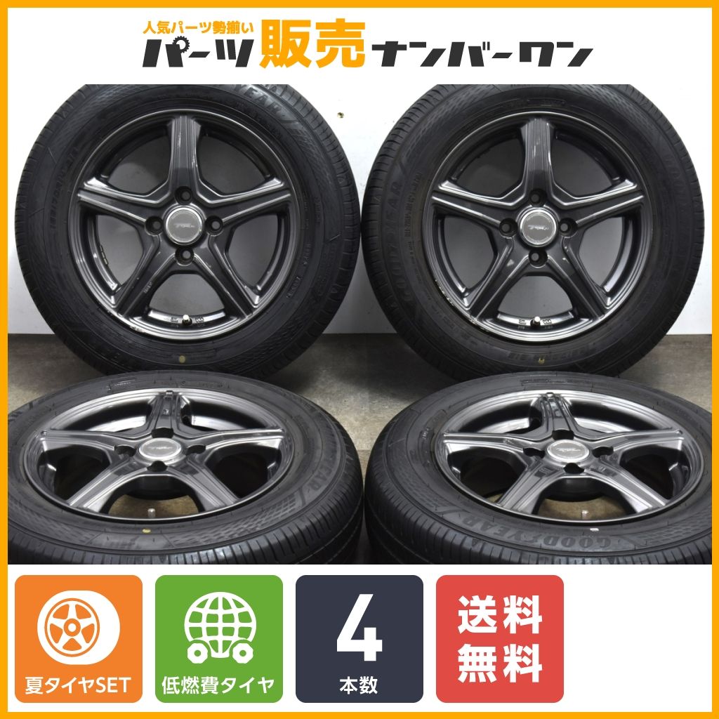 【良好品】トップラン 14in 5.5J +39 PCD100 グッドイヤー エフィシェントグリップ ECO EG02 165/70R14 アクア パッソ ヴィッツ ソリオ