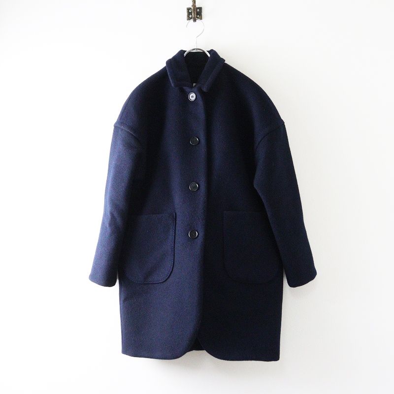 ホームスパン homspun ウールメルトンコート M ネイビー┃ジャケット