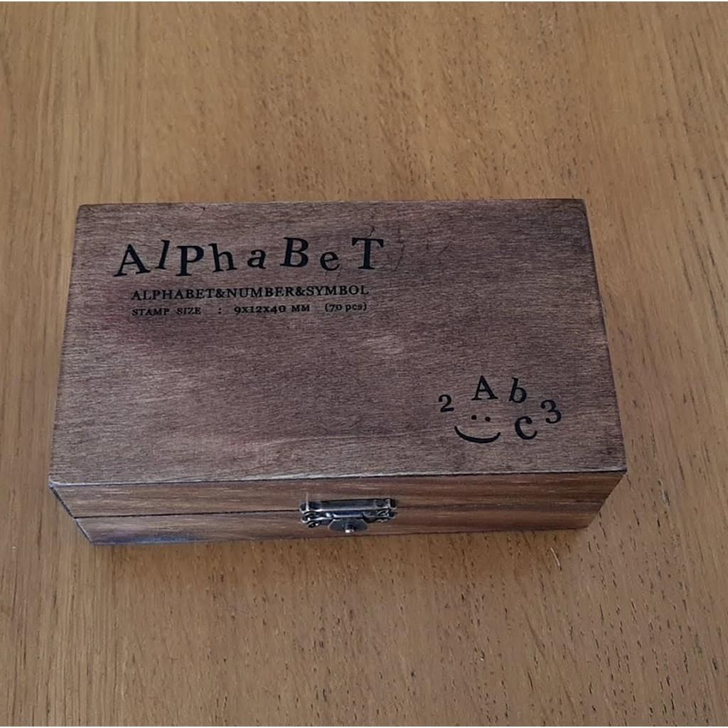 アンティーク アルファベット 数字 スタンプ 70個 木箱 はんこ - メルカリ