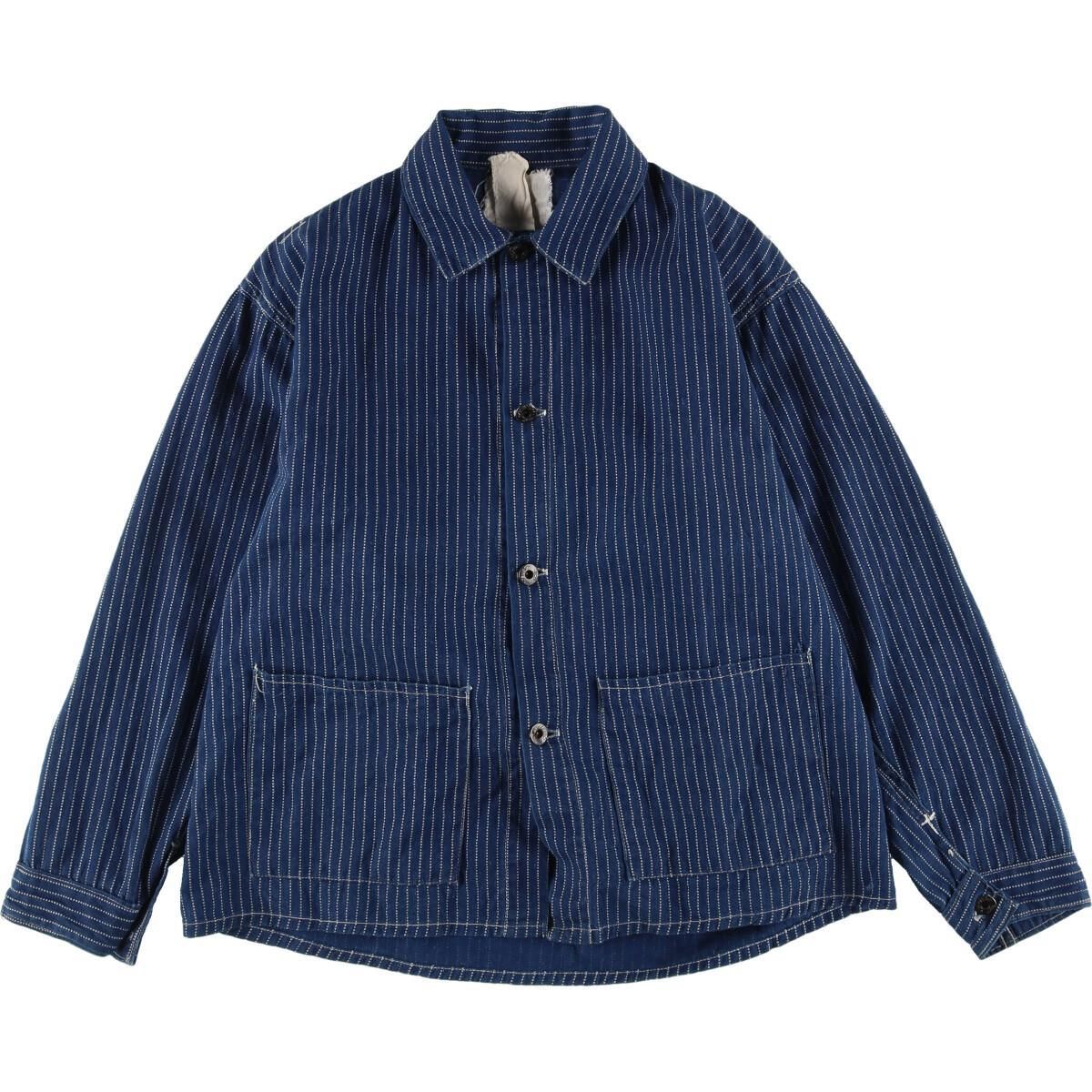 着丈68cmVISVIM 15ss ウォバッシュストライプデニムカバーオール 