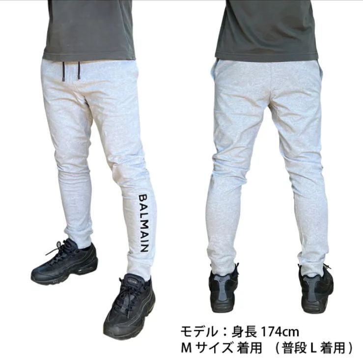 BALMAIN (バルマン) バイカースウェットパンツ ブラック サイズ:L