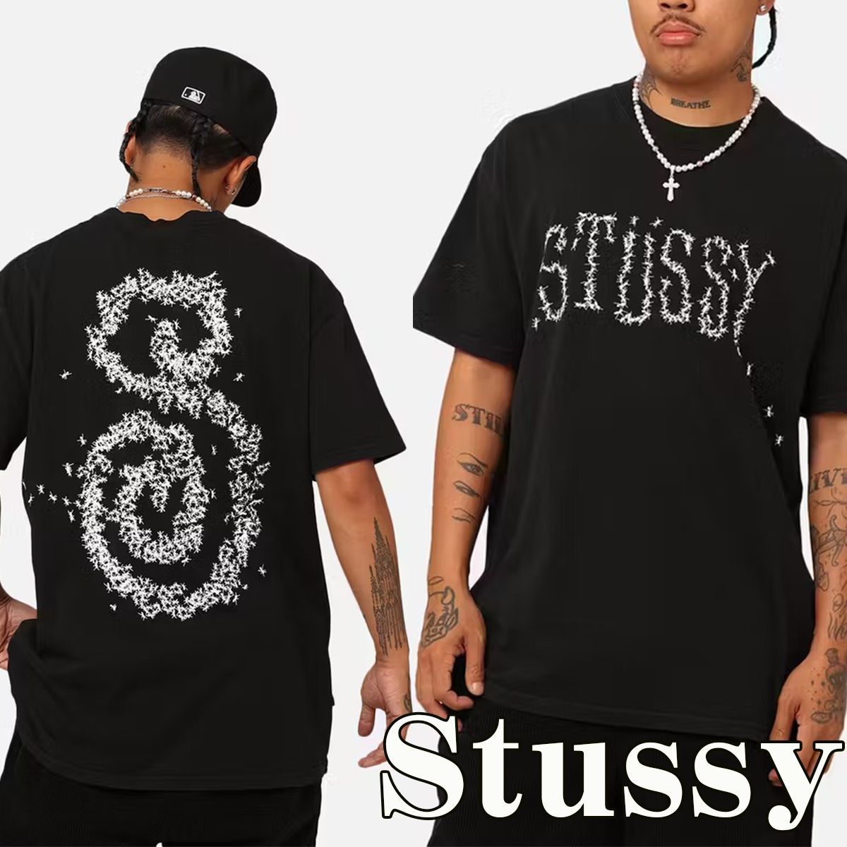 Stussy Tシャツ ステューシー ロゴ 半袖 Ants T-Shirt ブラック 