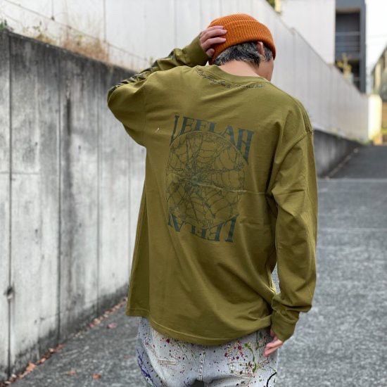LEFLAH レフラー SPYDER logo ロングT (KHAKI) ロンティー ロンT 長袖 Tシャツ  T-SHIRTS TEE TS L/S