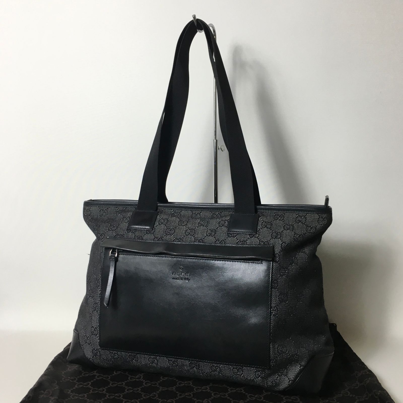 2507-236｜美品｜グッチ GGキャンバス トートバッグ ブラック 2507-236｜美品｜グッチ GGキャンバス トートバッグ ブラック