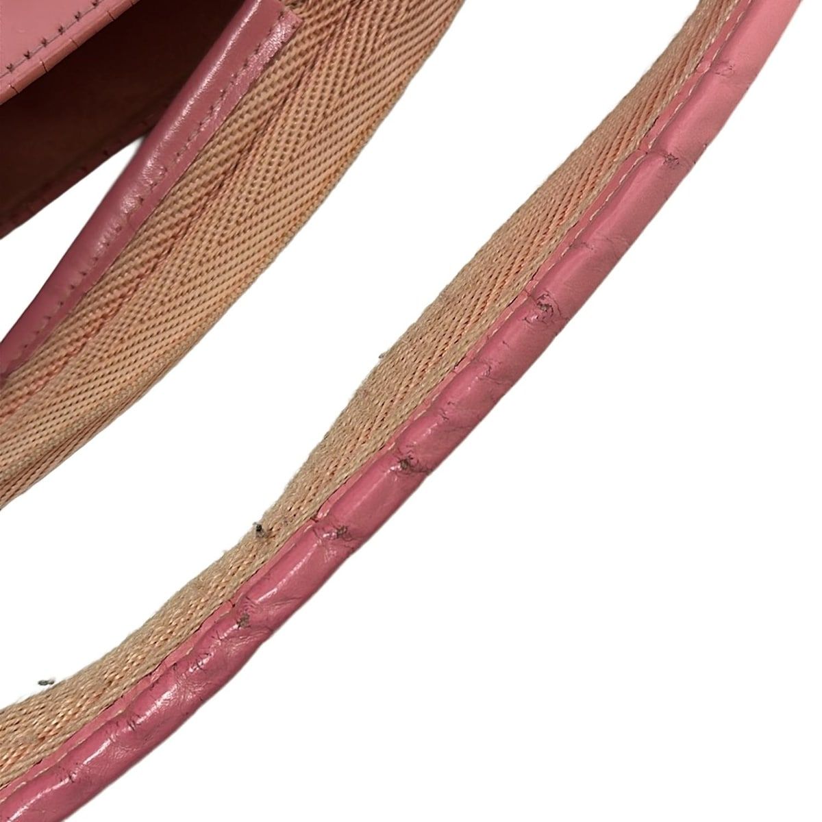 プラダ PRADA トートバッグ パンチングロゴ レザー ピンク ベージュ
