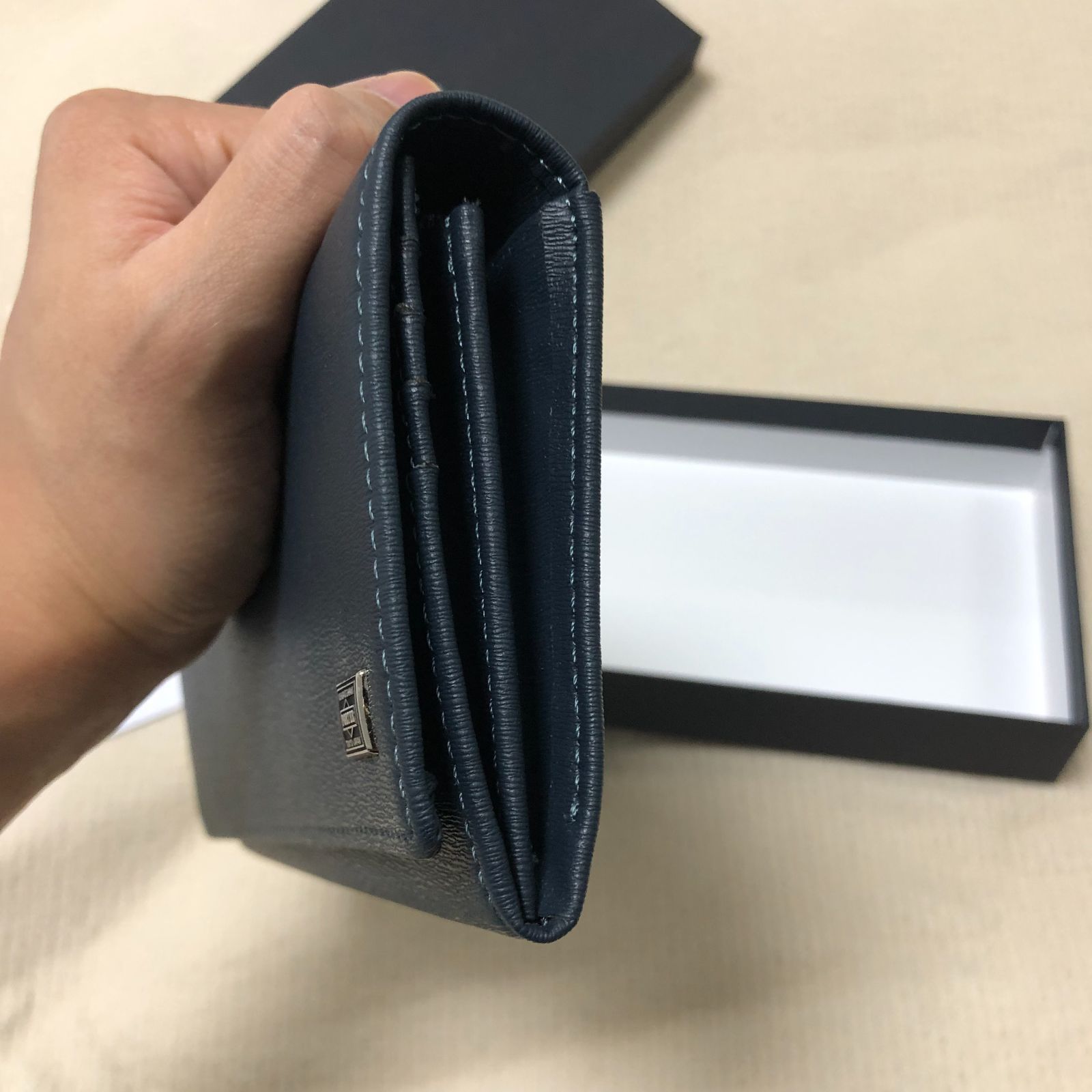 極美品 ポーターカレント ロングウォレット 二つ折り 長財布 レザー ネイビー 極美品 ポーターカレント ロングウォレット 二つ折り 長財布