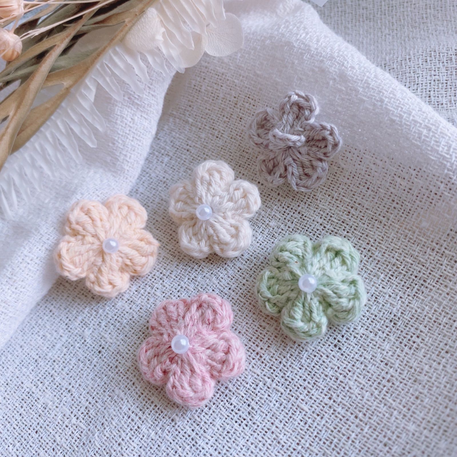 ハイクオリティ 刺繍糸お花♡ベビーヘアクリップ ヘアゴム ienomat.com.br