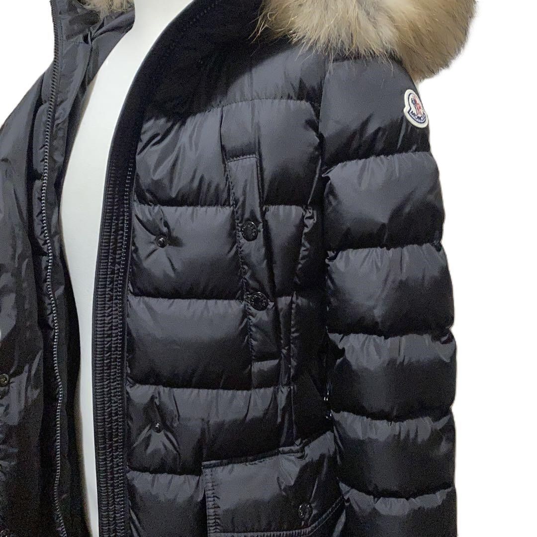 【新品未使用】MONCLER クロエ ダウンジャケット foxfur TG0　黒 ☆新品未使用タグ付き・本物保証☆MONCLER KHLOE クロエ ダウン