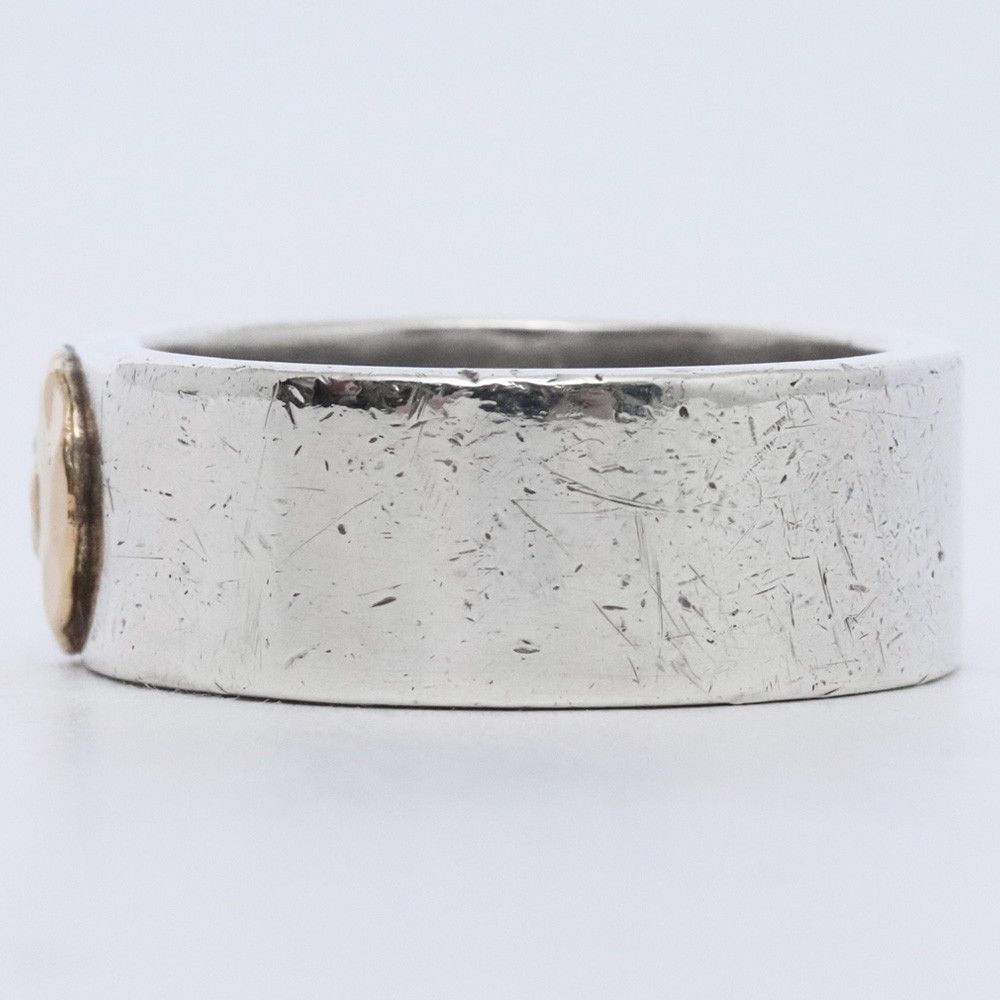 18号 GORO'S 金メタル付き 平打ち リング シルバー - メルカリ