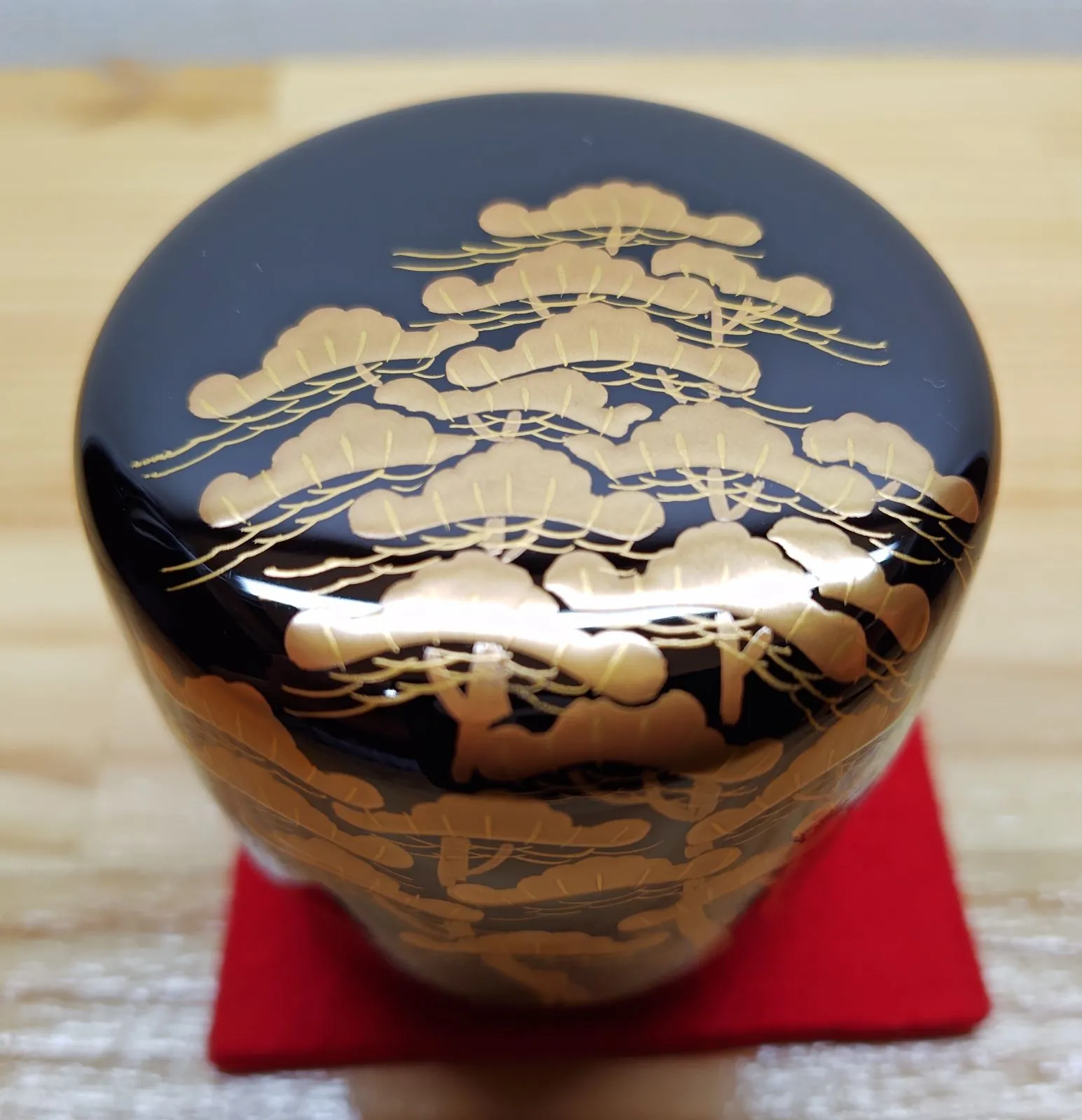 SALE，お得 【都屋】多田桂寛 作「桐唐草蒔絵 中棗」朱塗