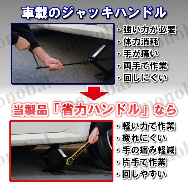 省力ハンドルレバー パンタグラフジャッキ 油圧ジャッキ ラチェットレンチ 自動車 タイヤ交換 パンク 車載工具 純正 整備 メンテナンス アタッチメント付き thumbnail 2