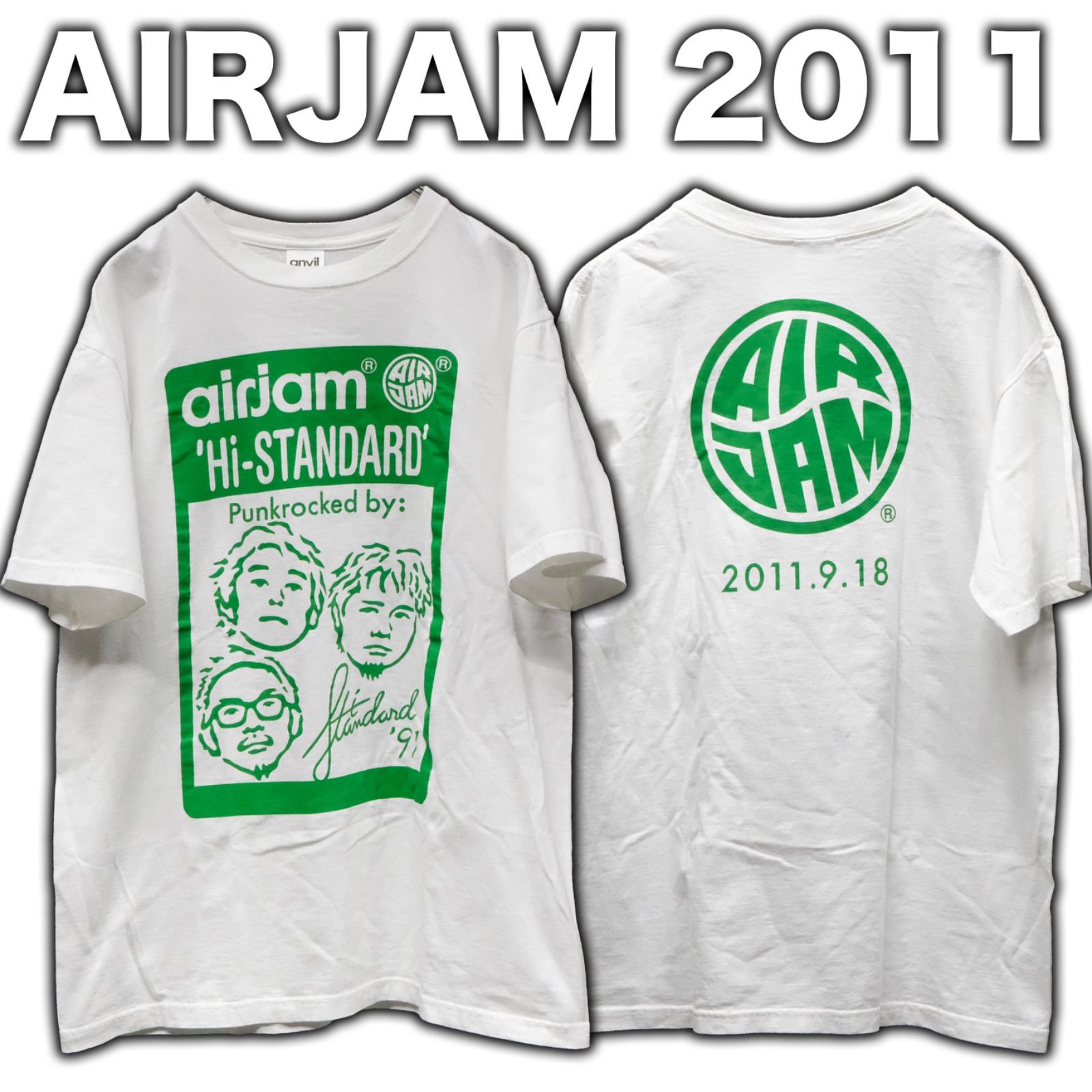 【特価】 AIRJAM Hi-STANDARD Mサイズ 半袖 プリントTシャツ 2011 ミュージシャン