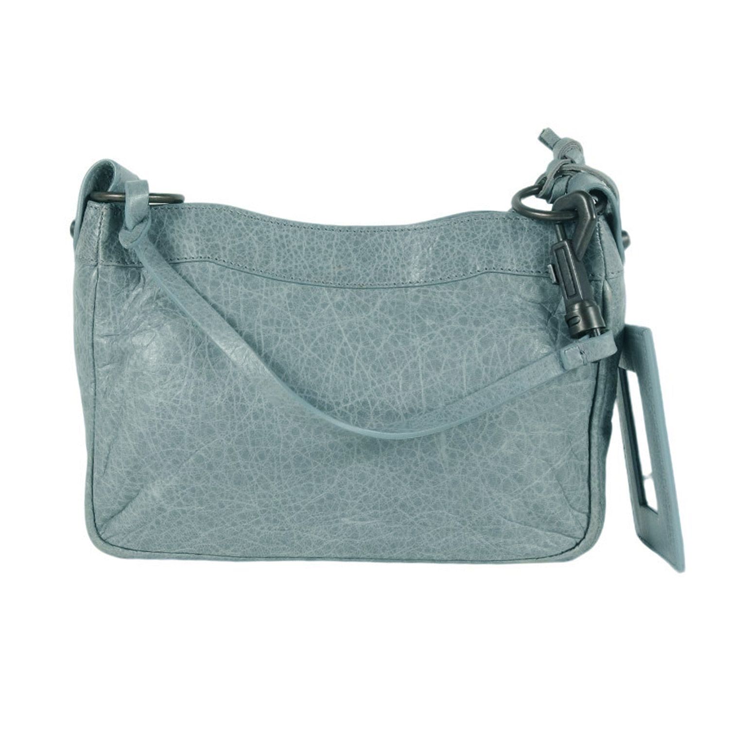 BALENCIAGA バレンシアガ バッグ ブルーグレー ザ ショルダー ミニ レザーバッグ THE SHOULDER ハンドバッグ 肩掛け イタリア製 ブランド カバン レディース DECORATOM_COM_BR