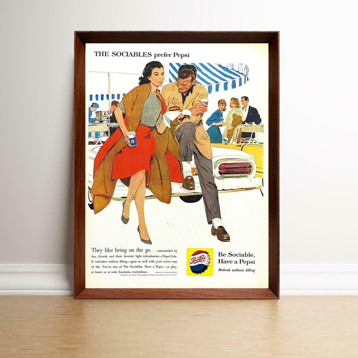ペプシ 1950年代 アメリカ ヴィンテージ 雑誌 広告 額付 ポスター - メルカリ