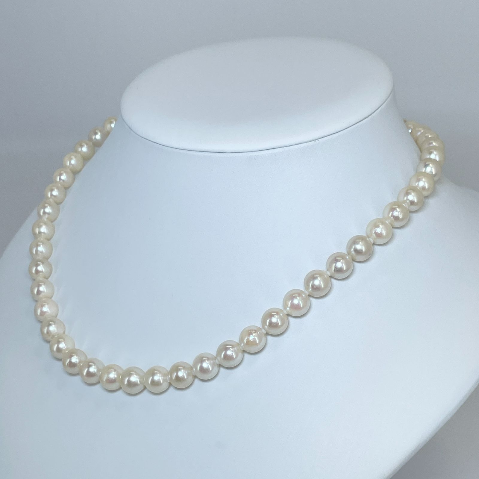 7.5～7.7mm】パール ネックレス シルバー 真珠 /24-169 - メルカリ