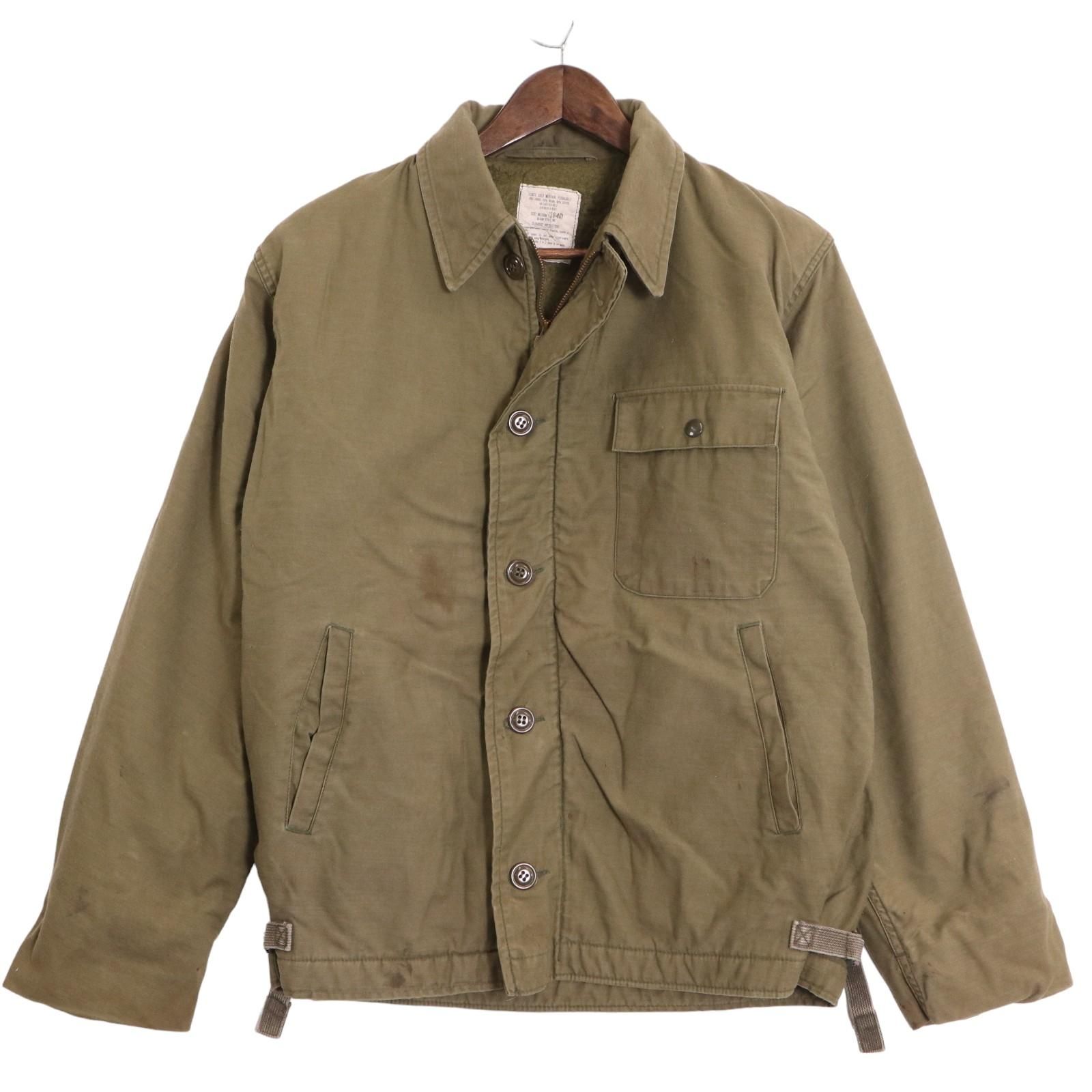 80年代 米軍実物 U.S.NAVY A-2 デッキジャケット (メンズ MEDIUM) 中古 古着 A0041