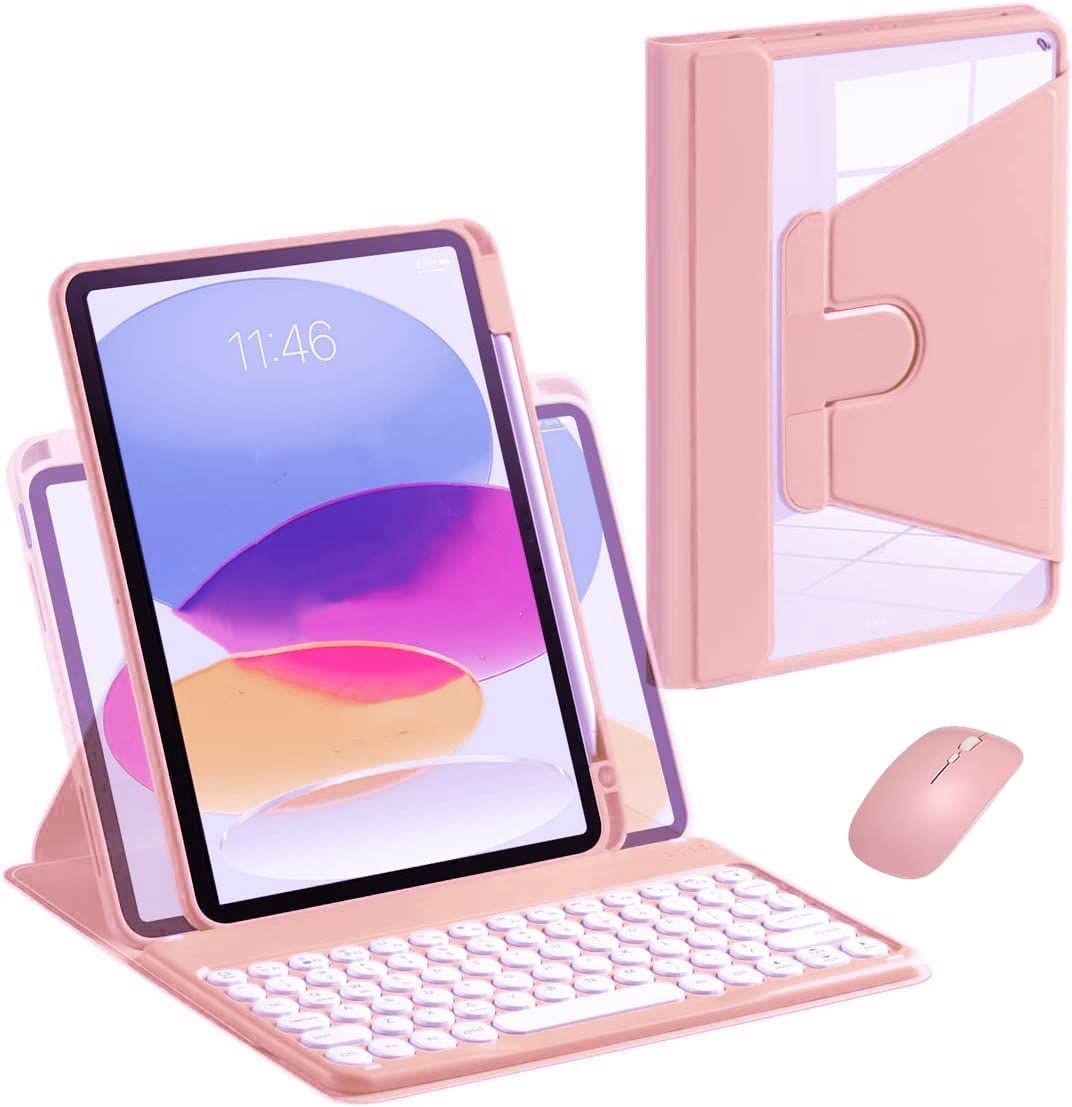 タブレット iPad 10世代 2022_ピンク マウス付き iPad 第10世代 2022
