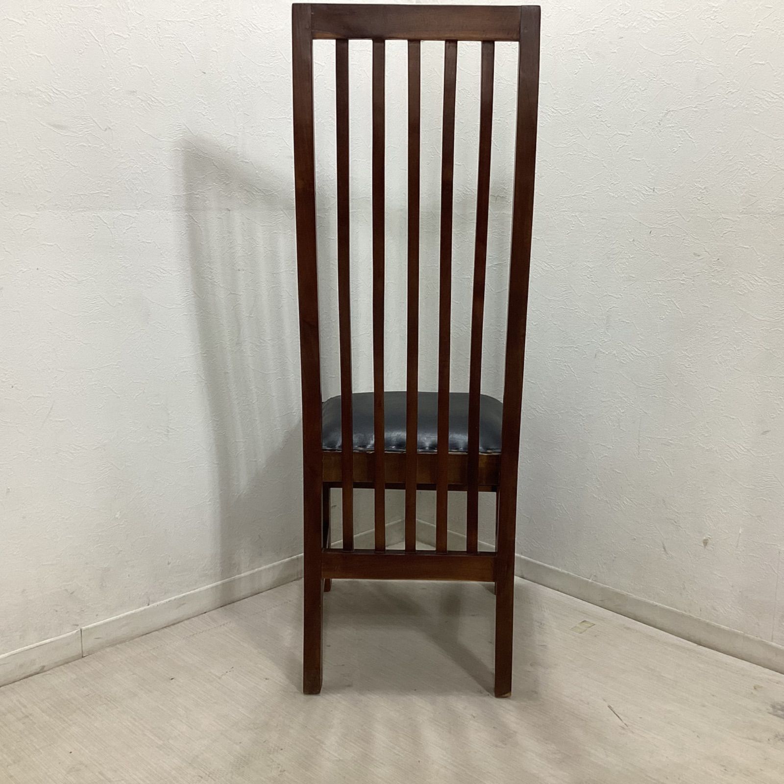 アンティーク調 ダイニングチェア ハイバック 本革張① (中古品 