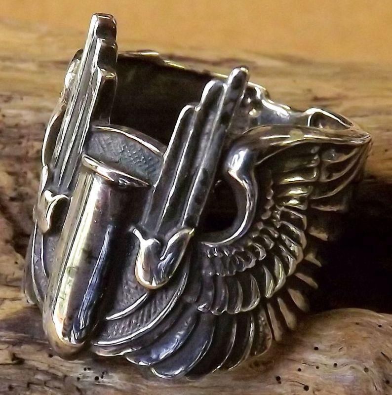 復刻 WW2 米陸軍航空爆撃隊 GUNNER WINGS パイロット SILVER RING 