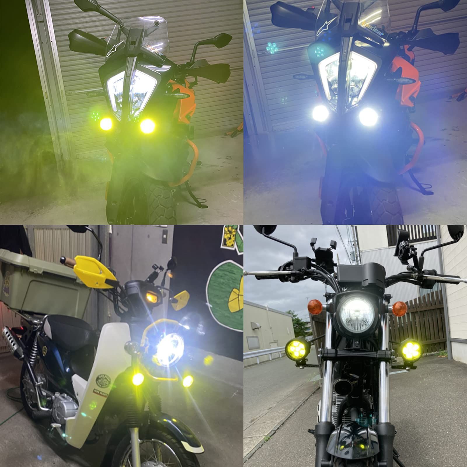 X-STYLE バイク フォグランプ led ハーネスキット 2色 3モード切り替え