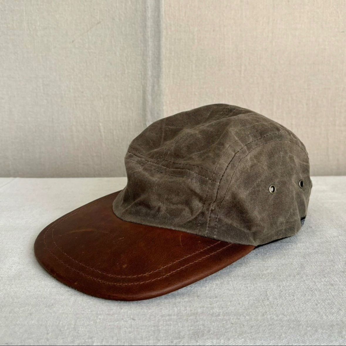 レザー】USA vintage ジェット キャップ / コットン カーキ ブラウン