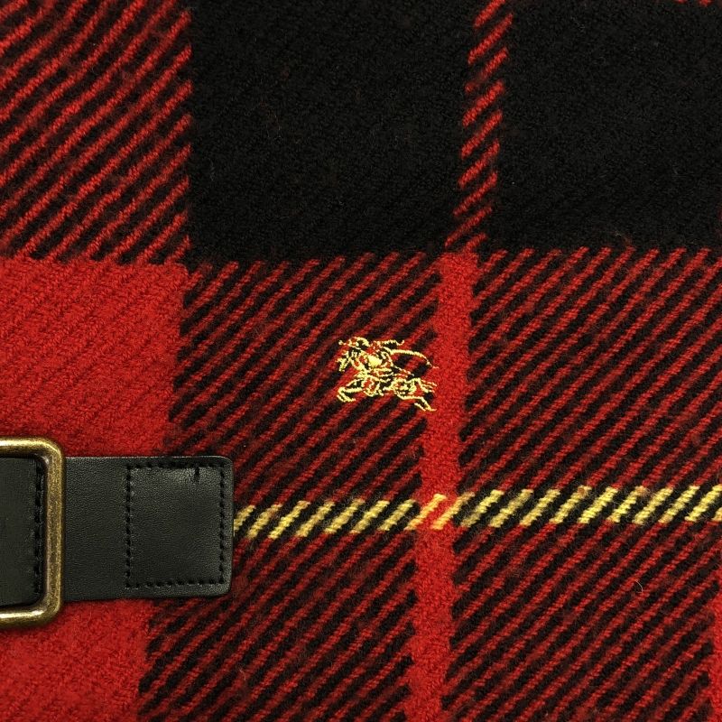 ファッション人気ブランドランキング 中古】BURBERRY ポンチョストール 38 レッド ブラック ジャケット・アウター