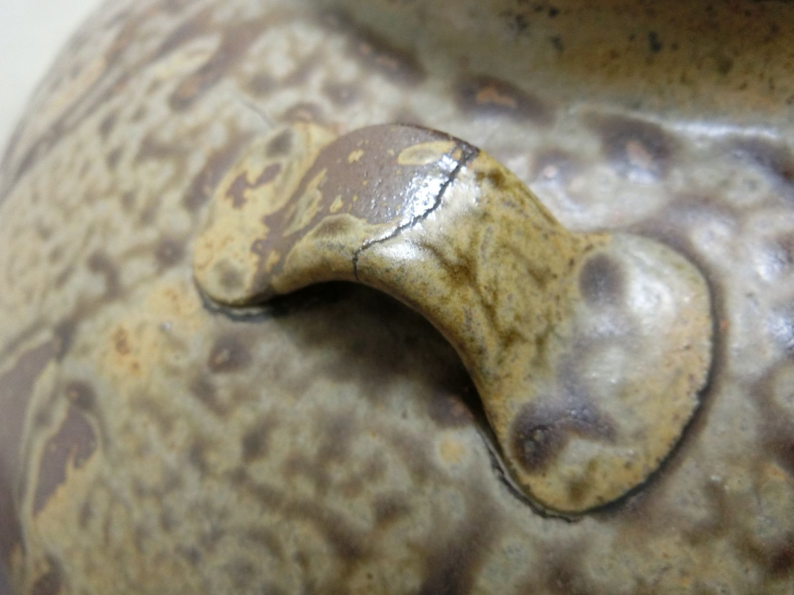 壺 3耳壺 流れ釉 緑釉垂れ釉 景色抜群・PG・丹波】骨董 鑑賞