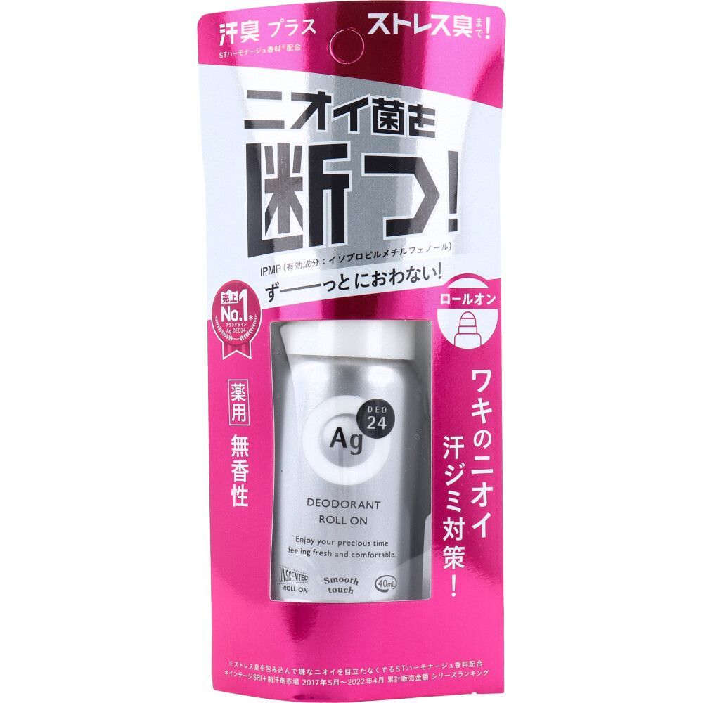 【6セット】エージーデオ24 デオドラントロールオンDX 無香性 40mL