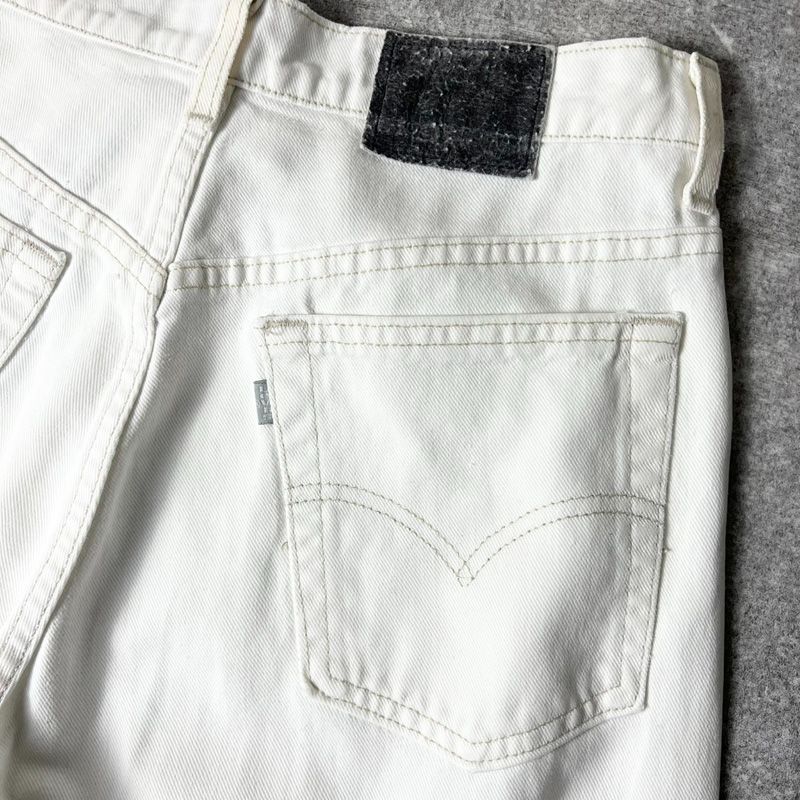 90s USA製 Levis シルバータブ WIDE LEG ホワイト デニム パンツ M