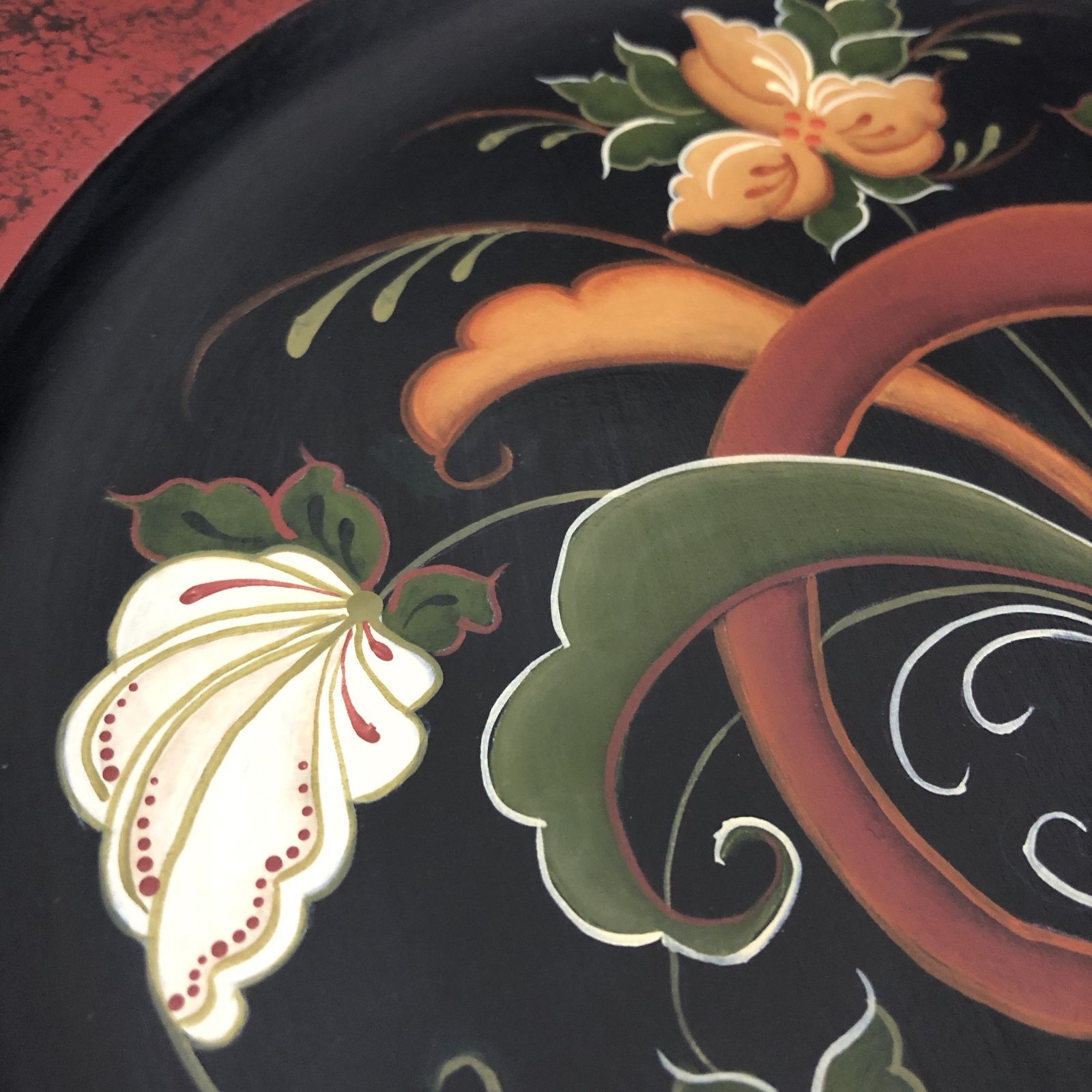 トールペイント ローズマリング 掛け飾り 作品 フォークアート