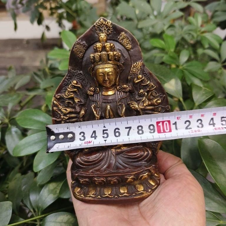 銅器 仏像 千手観音菩薩 鎮宅 辟邪 開運風水 招財 置物 工芸品 銅器