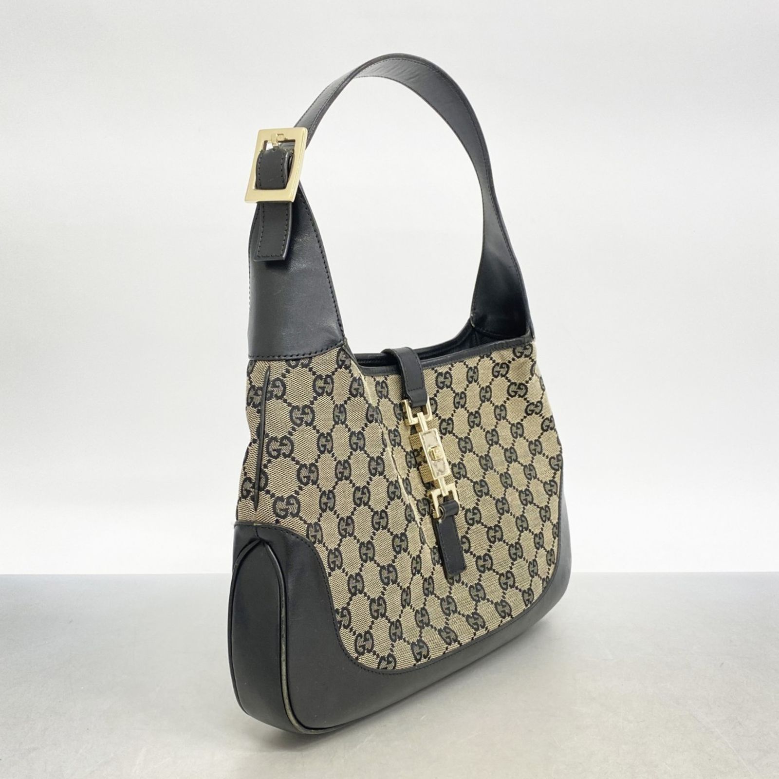 グッチ ワンショルダーバッグ ジャッキー GGキャンバス 肩掛け 黒 レザー 楽天市場】【バッグ】GUCCI グッチ ジャッキーライン GG