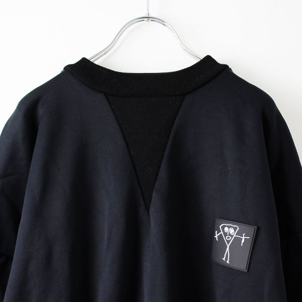 PLAN C プランシー ビアンカパッチ サイドジップスウェット L/ブラック