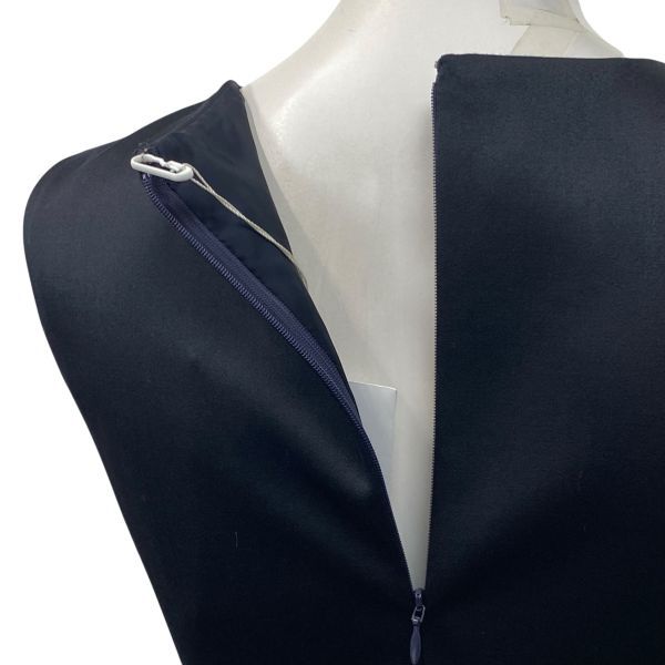 ◇ 未使用 クレージュ Courreges 膝丈ワンピース ノースリーブ 黒 毛