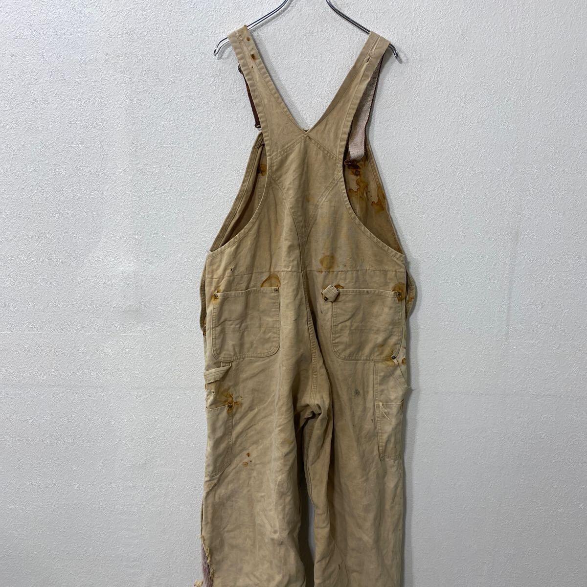 carhartt オーバーオール ダブルニー W44 L34 ブラウン usa製