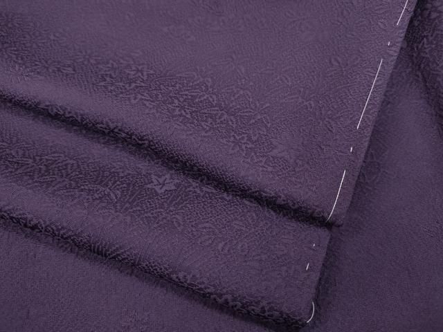 平和屋着物●上質な色無地 草花地紋 葡萄色 正絹 ♥ CAAY5062ut