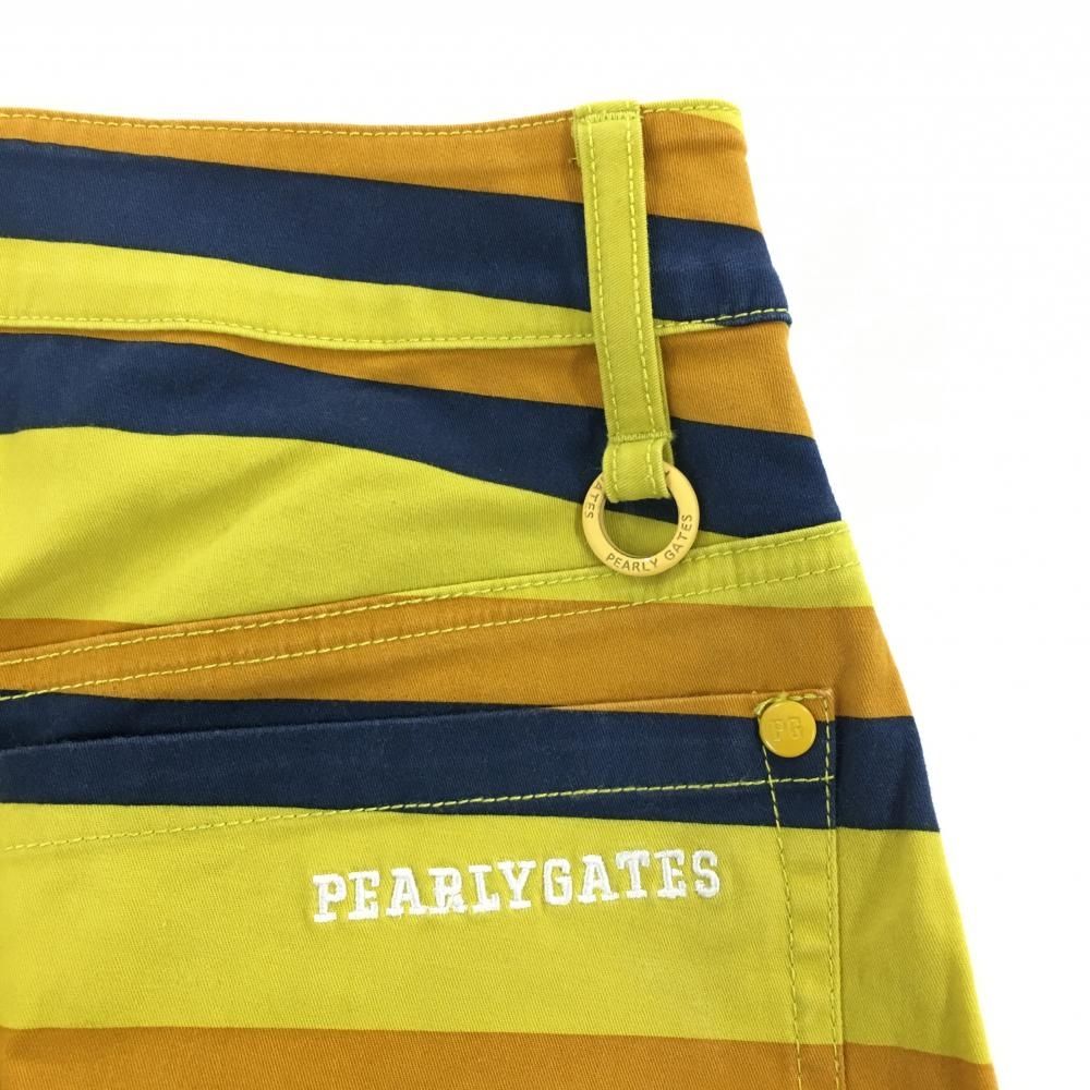 パーリーゲイツ スカート イエロー×ネイビー ボーダー レディース 0(S