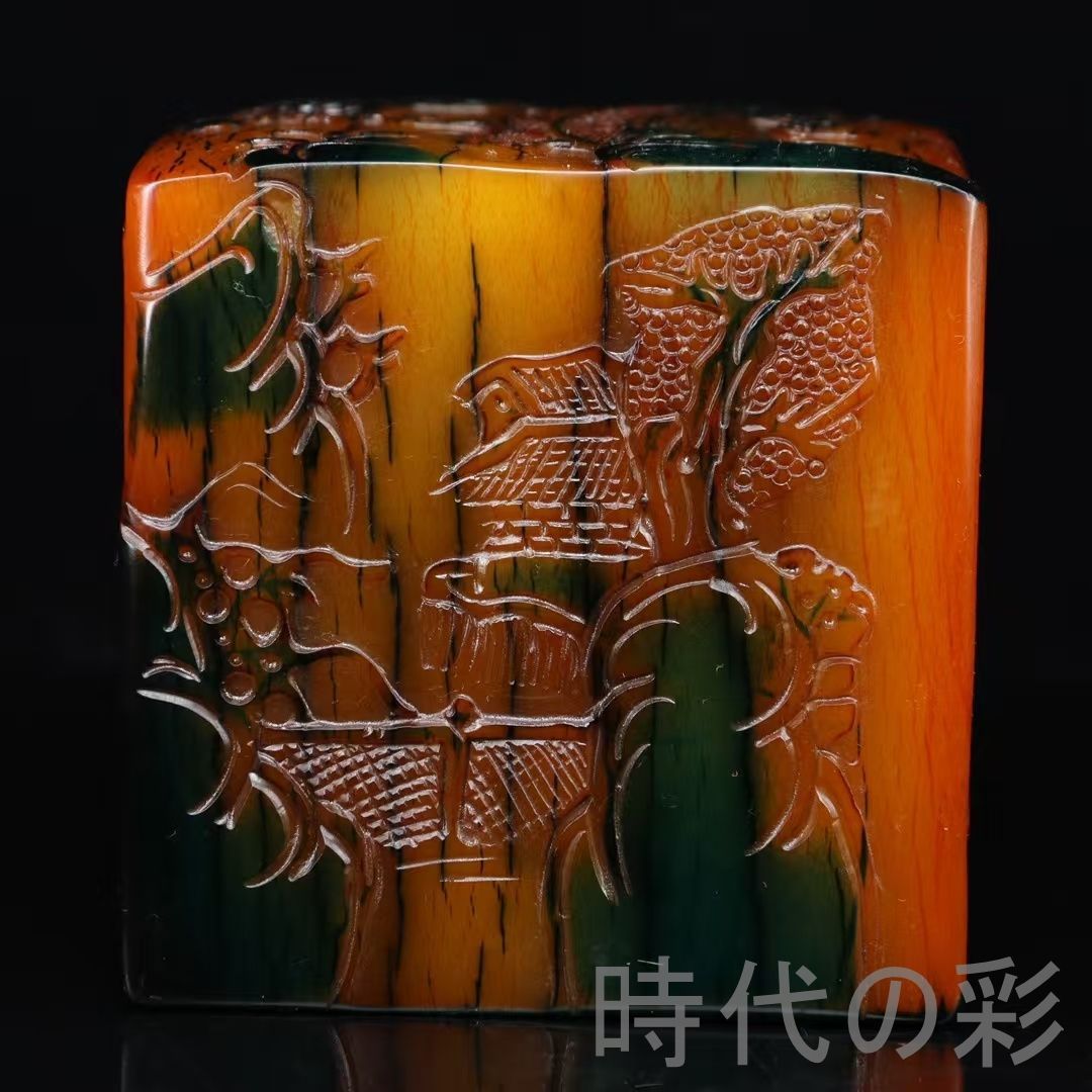 中国古美術 旧蔵 乙未年 篆刻家 黄易作 田黄石 烏鴉皮 博意印章 工芸品