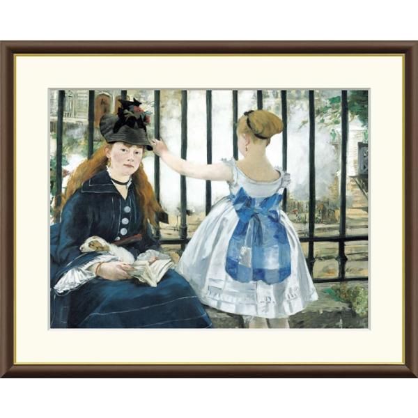 高精細デジタル額装版画 世界の名画 マネ 「 鉄道 」 サイズ F6号