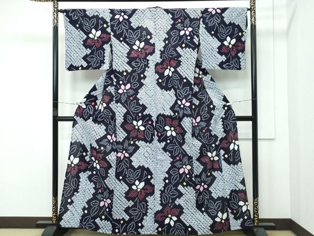 平和屋着物 上 夏物 浴衣 有松鳴海絞り 草花文 綿 CZAA3737s5