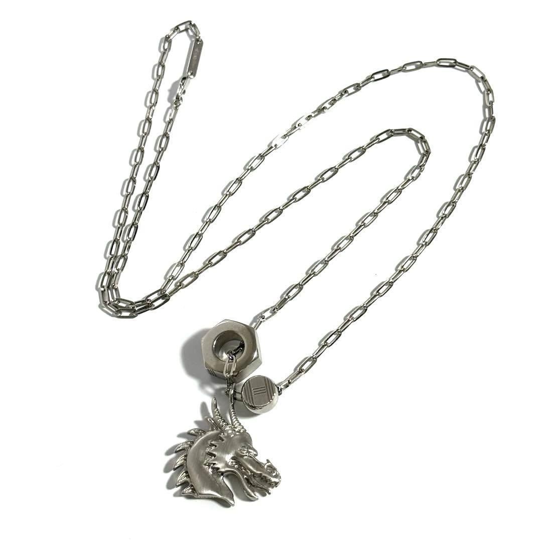 新品　エルメス　メンズ　タリスマン　ペンダント　ネックレス　ドラゴン 訳あり美品】エルメス メンズ タリスマン ペンダント ネックレス