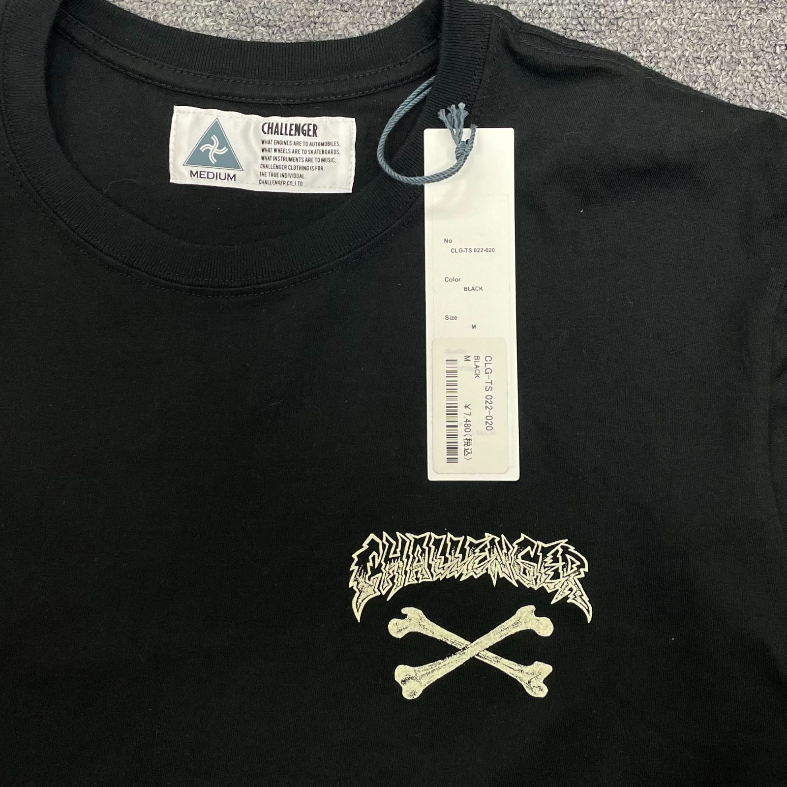 CHALLENGER TEE CROSS BONE ⁄ -White- Tee -Black- クロス 