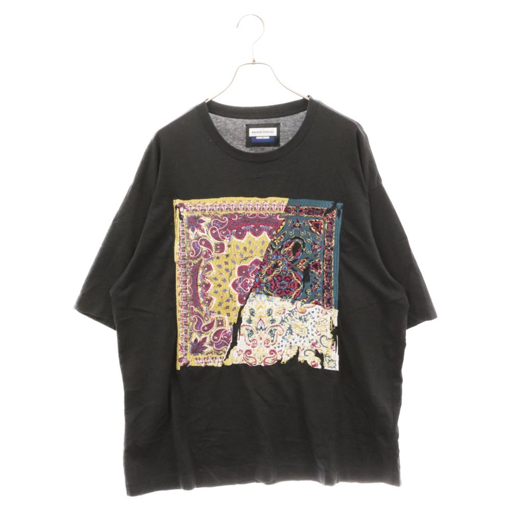 MAISON SPECIAL (メゾンスペシャル ) クレイジーバンダナ刺繍Tシャツ 11221411205 ブラック