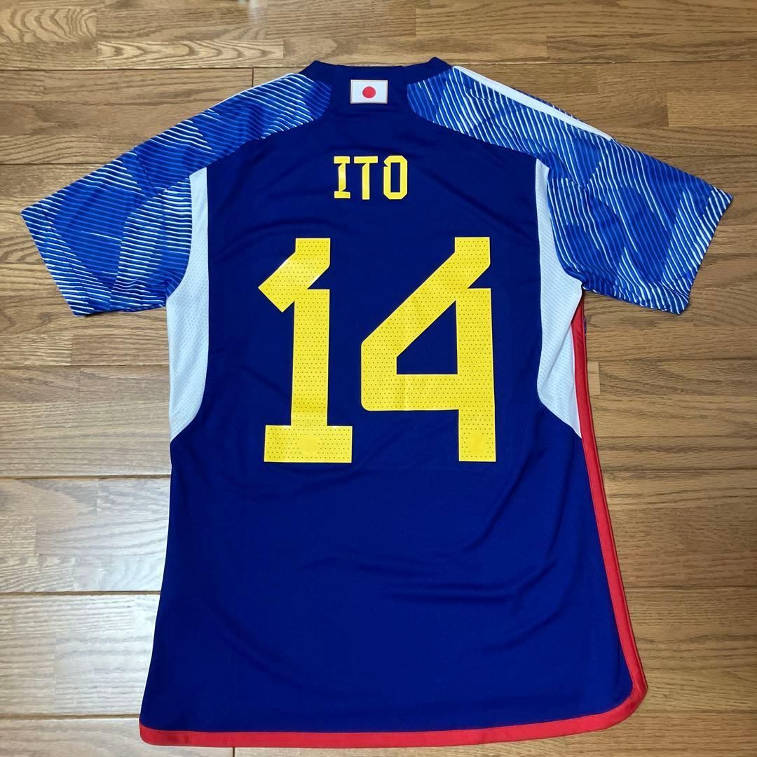 サッカー日本代表2022ユニフォーム 14伊東純也 Mサイズ サッカー日本