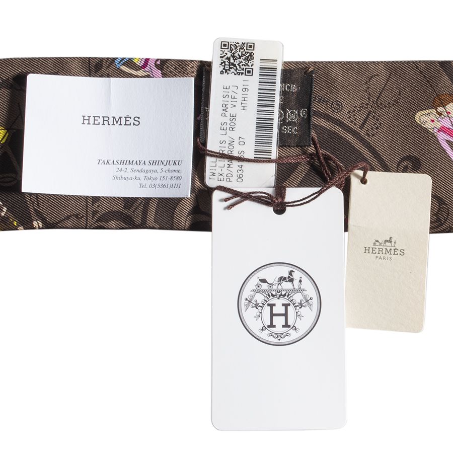 HERMES エルメス Ex-Libris Les Parisiennes エクスリブリス パリジェンヌ 063416S 07 ツイリー スカーフ  ブラウン【中古】 - メルカリ