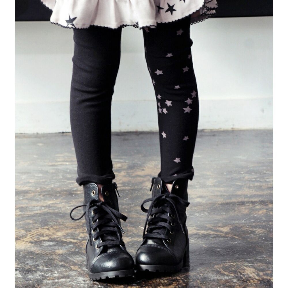 ☆ BLACK ☆ 150cm ☆ アールレギンス 女の子 キッズ レギンス かわいい スパッツ 10005388 パンツ 春 夏 秋 冬 10分丈 十分丈 アシンメトリー 星 スター キラキラ こども 小学生 女子 おしゃれ 可愛い オシャレ ボトムス