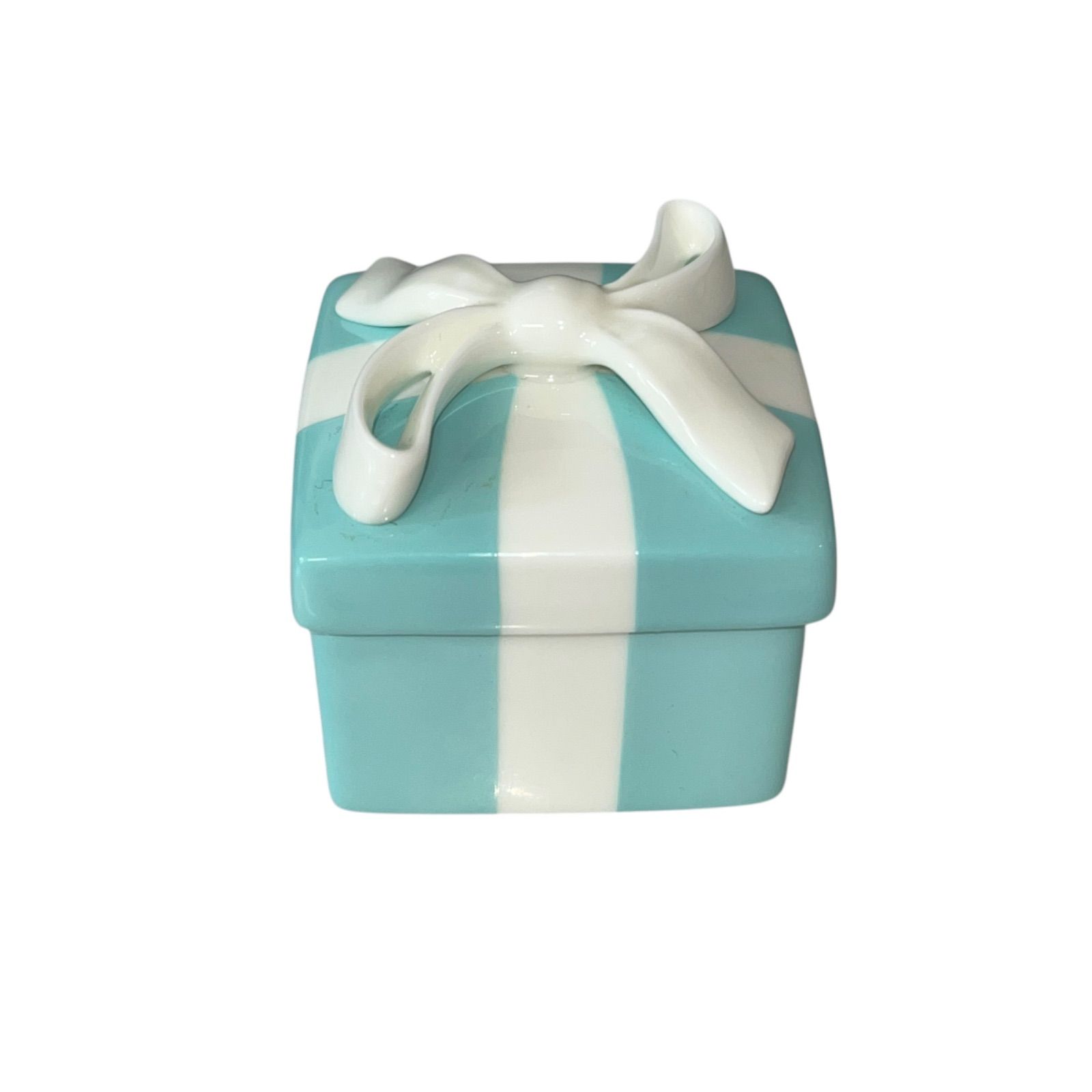 管30406】Tiffany ティファニー リボン ブルーボックス 小物入れ 管30406】Tiffany ティファニー リボン ブルーボックス 小物入れ