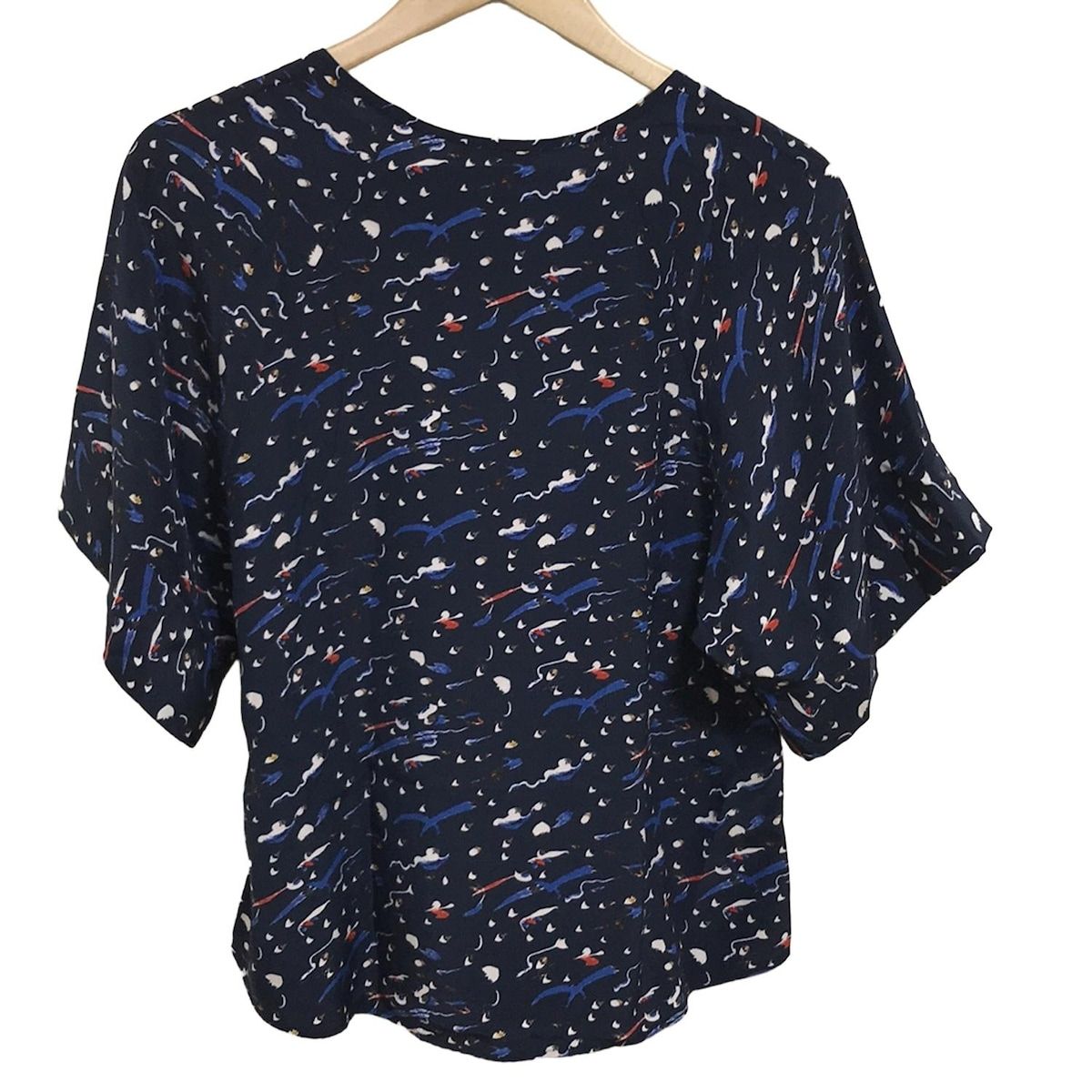 VIVIENNE TAM 花柄半袖シャツ ネイビー サイズ0 アウトレット通販 ファッション VIVIENNE TAM 花柄半袖シャツ
