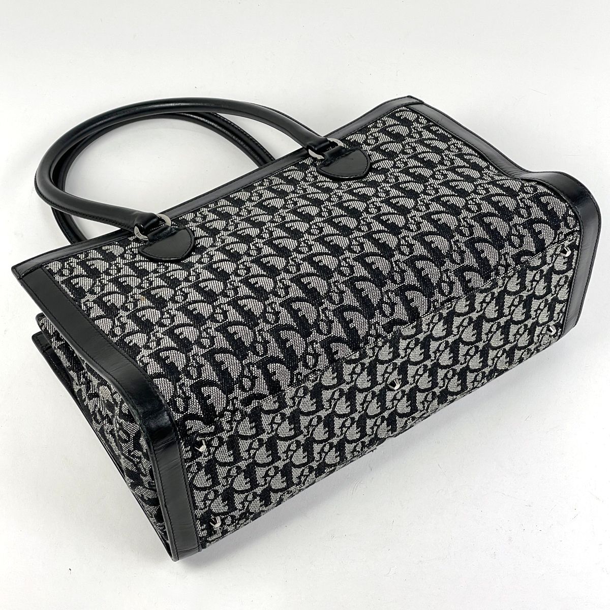 クリスチャンディオール Christian Dior トロッター柄 トートバック ハンドバッグ トートバッグ キャンバス ブラック